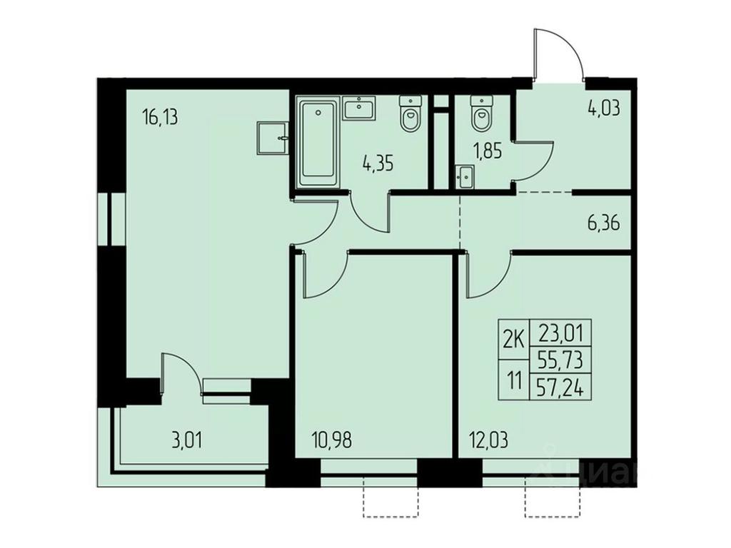 1-BD Apartment Sale, 57.2平方米 at Dom na Studencheskom, Studencheskiy proyezd, Ivanteyevka, Pshkinskiy Urban District, Moscow Region, Russia #1 1-BD Apartment Sale, 57.2平方米 at Dom na Studencheskom, Studencheskiy proyezd, Ivanteyevka, Pshkinskiy Urban District, Moscow Region, Russia #1