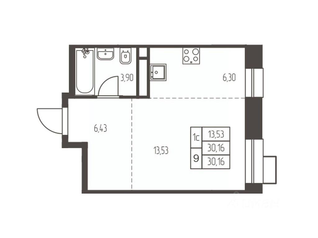 Apartment Sale, 30.2平方米 at Novaya Ivanteevka, Zavodskaya ulitsa, Ivanteyevka, Pshkinskiy Urban District, Moscow Region, Russia #1
