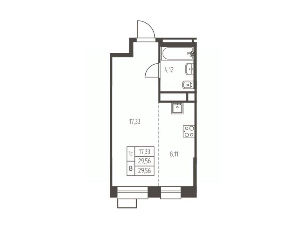 Apartment Sale, 29.6 sq. m. at Novaya Ivanteevka, Zavodskaya ulitsa, Ivanteyevka, Pshkinskiy Urban District, Moscow Region, Russia #1