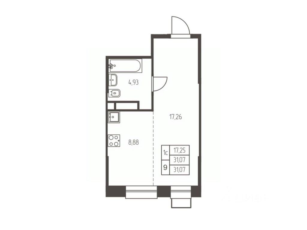 Apartment Sale, 31.1平方米 at Novaya Ivanteevka, Zavodskaya ulitsa, Ivanteyevka, Pshkinskiy Urban District, Moscow Region, Russia #1