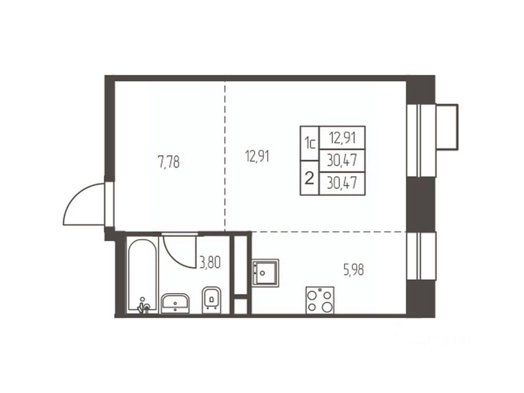 Apartment Sale, 30.5 sq. m. at Novaya Ivanteevka, Zavodskaya ulitsa, Ivanteyevka, Pshkinskiy Urban District, Moscow Region, Russia #1