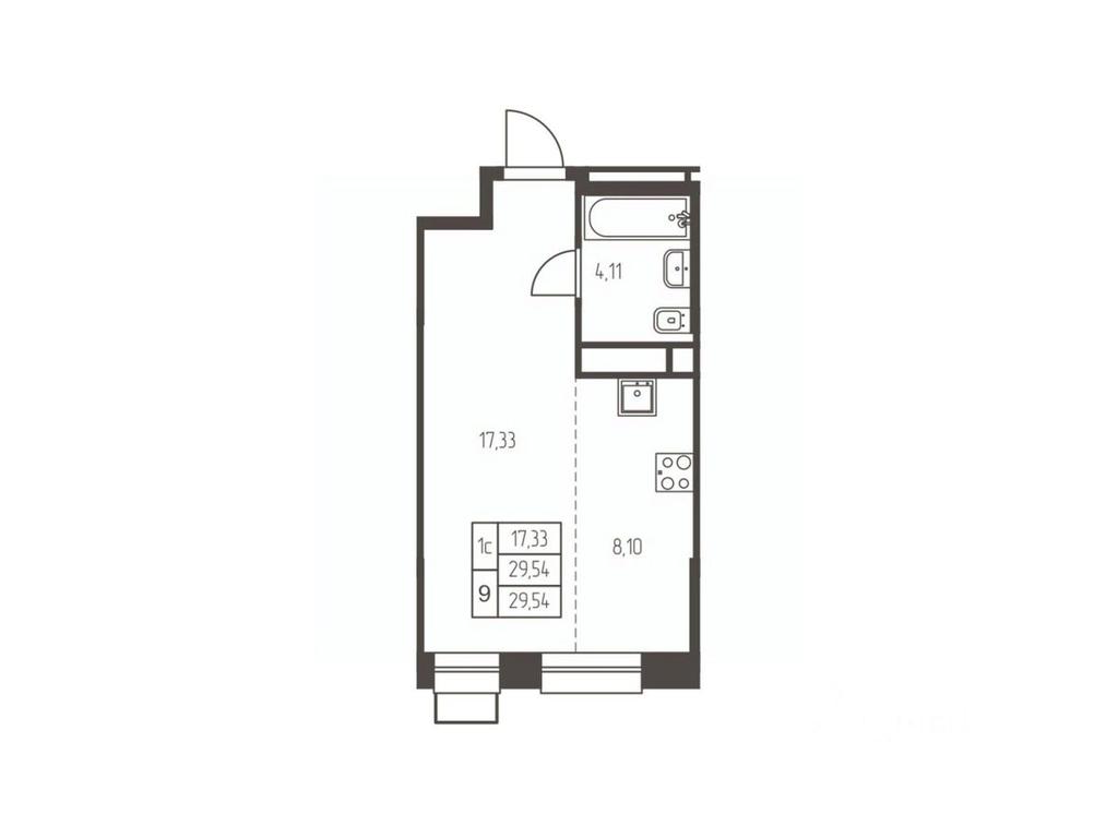 Apartment Sale, 29.5平方米 at Novaya Ivanteevka, Zavodskaya ulitsa, Ivanteyevka, Pshkinskiy Urban District, Moscow Region, Russia #1
