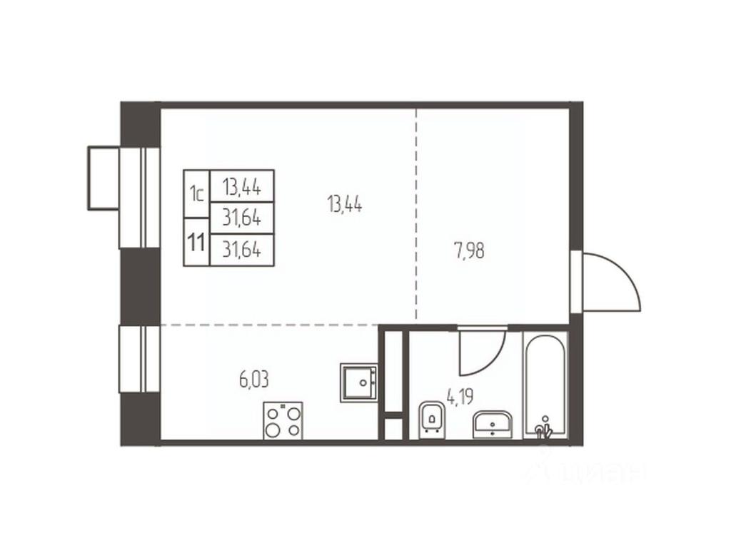 Apartment Sale, 31.6 sq. m. at Novaya Ivanteevka, Zavodskaya ulitsa, Ivanteyevka, Pshkinskiy Urban District, Moscow Region, Russia #1