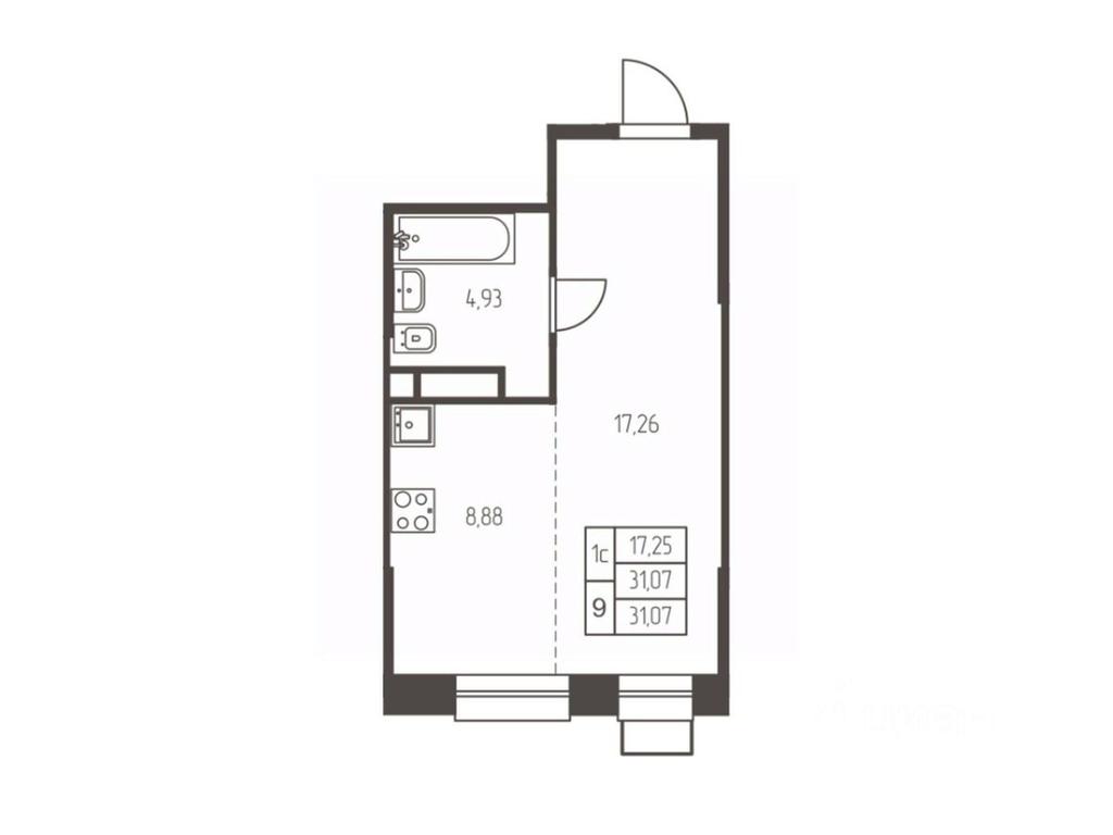 Apartment Sale, 31.1 sq. m. at Novaya Ivanteevka, Zavodskaya ulitsa, Ivanteyevka, Pshkinskiy Urban District, Moscow Region, Russia #1
