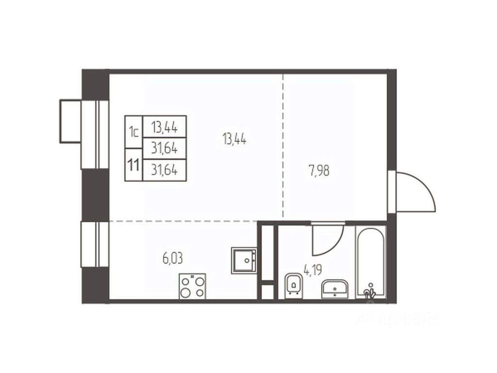 Apartment Sale, 31.6 sq. m. at Novaya Ivanteevka, Zavodskaya ulitsa, Ivanteyevka, Pshkinskiy Urban District, Moscow Region, Russia #1