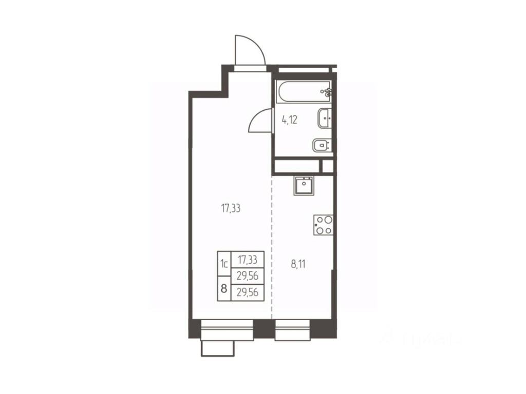Apartment Sale, 29.6 sq. m. at Novaya Ivanteevka, Zavodskaya ulitsa, Ivanteyevka, Pshkinskiy Urban District, Moscow Region, Russia #1