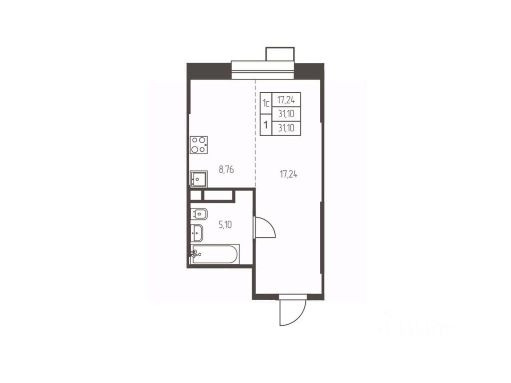 Apartment Sale, 31.1 sq. m. at Novaya Ivanteevka, Zavodskaya ulitsa, Ivanteyevka, Pshkinskiy Urban District, Moscow Region, Russia #1