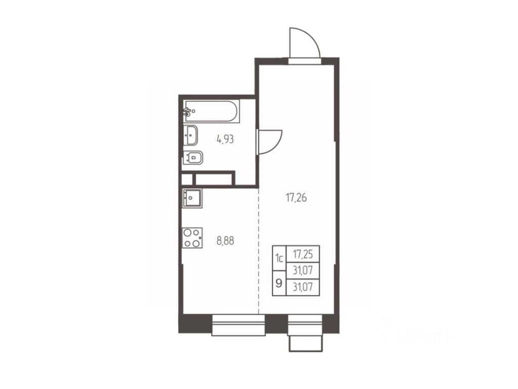 Apartment Sale, 31.1 sq. m. at Novaya Ivanteevka, Zavodskaya ulitsa, Ivanteyevka, Pshkinskiy Urban District, Moscow Region, Russia #1