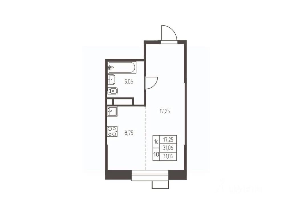 Apartment Sale, 31.1 sq. m. at Novaya Ivanteevka, Zavodskaya ulitsa, Ivanteyevka, Pshkinskiy Urban District, Moscow Region, Russia #1
