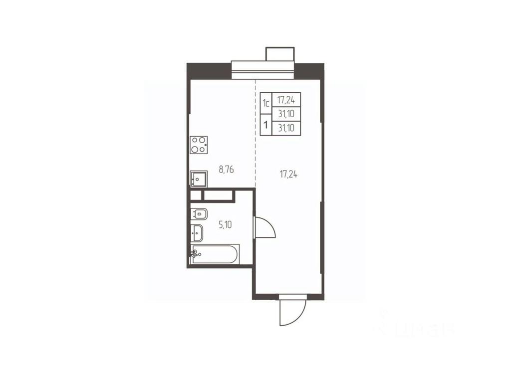 Apartment Sale, 31.1 sq. m. at Novaya Ivanteevka, Zavodskaya ulitsa, Ivanteyevka, Pshkinskiy Urban District, Moscow Region, Russia #1