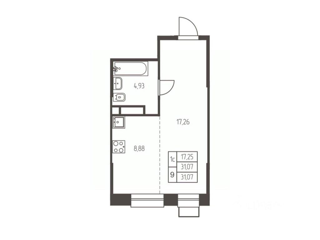 Apartment Sale, 31.1 sq. m. at Novaya Ivanteevka, Zavodskaya ulitsa, Ivanteyevka, Pshkinskiy Urban District, Moscow Region, Russia #1