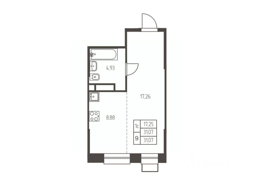 Apartment Sale, 31.1 sq. m. at Novaya Ivanteevka, Zavodskaya ulitsa, Ivanteyevka, Pshkinskiy Urban District, Moscow Region, Russia #1