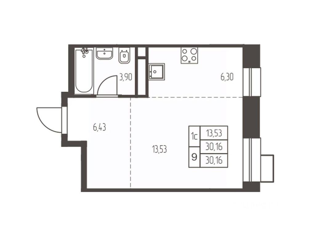 Apartment Sale, 30.2 sq. m. at Novaya Ivanteevka, Zavodskaya ulitsa, Ivanteyevka, Pshkinskiy Urban District, Moscow Region, Russia #1