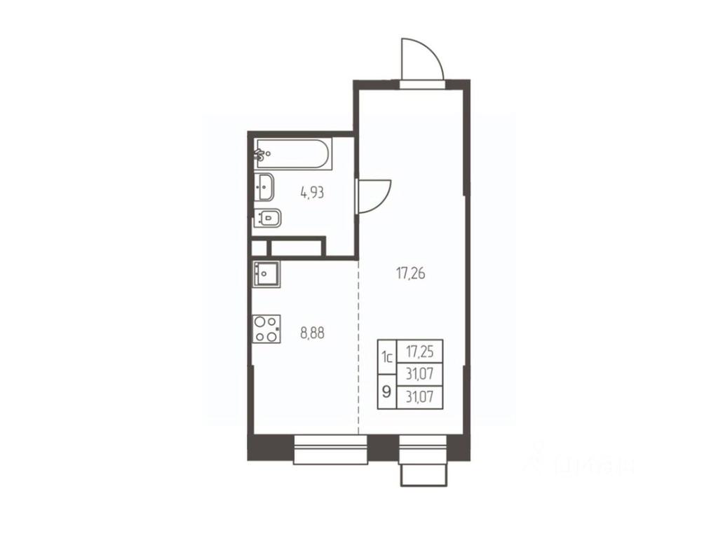 Apartment Sale, 31.1 sq. m. at Novaya Ivanteevka, Zavodskaya ulitsa, Ivanteyevka, Pshkinskiy Urban District, Moscow Region, Russia #1