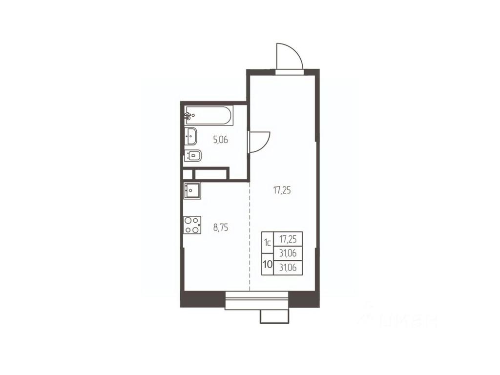 Apartment Sale, 31.1 sq. m. at Novaya Ivanteevka, Zavodskaya ulitsa, Ivanteyevka, Pshkinskiy Urban District, Moscow Region, Russia #1