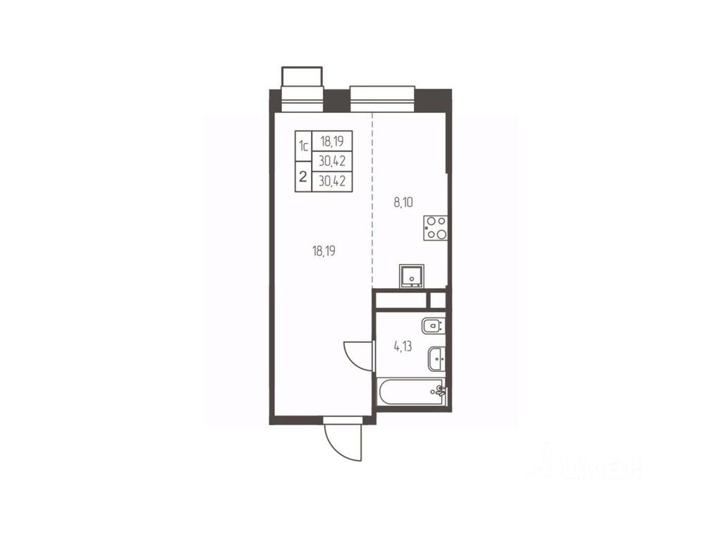 Apartment Sale, 30.4 sq. m. at Novaya Ivanteevka, Zavodskaya ulitsa, Ivanteyevka, Pshkinskiy Urban District, Moscow Region, Russia #1
