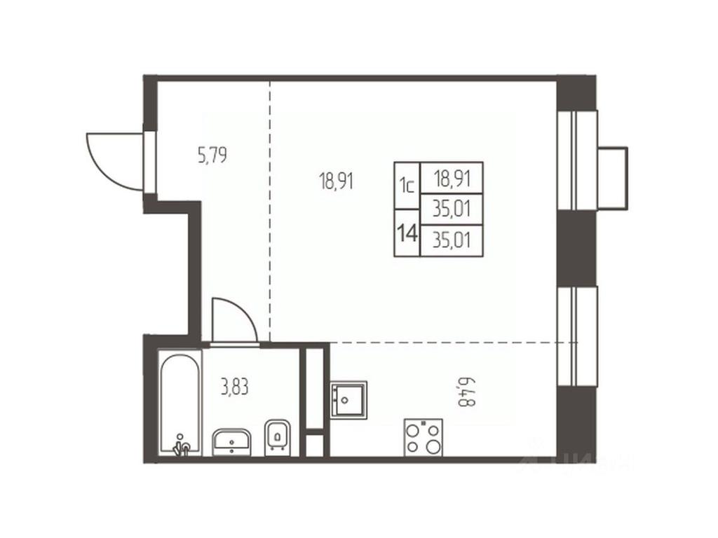 Apartment Sale, 35 sq. m. at Novaya Ivanteevka, Zavodskaya ulitsa, Ivanteyevka, Pshkinskiy Urban District, Moscow Region, Russia #1