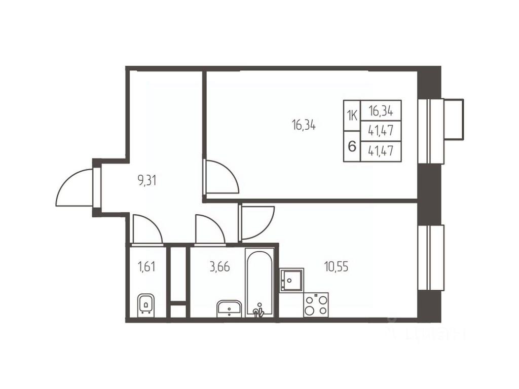 Apartment Sale, 41.5 sq. m. at Novaya Ivanteevka, Zavodskaya ulitsa, Ivanteyevka, Pshkinskiy Urban District, Moscow Region, Russia #1