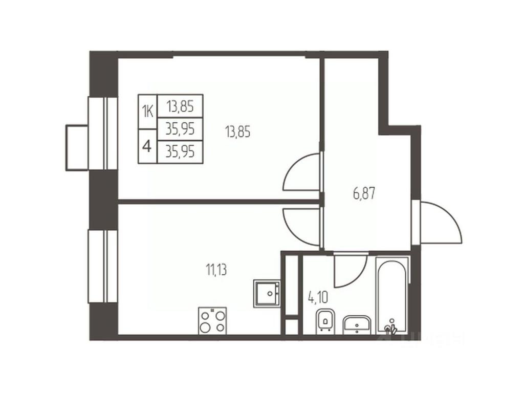 Apartment Sale, 36 sq. m. at Novaya Ivanteevka, Zavodskaya ulitsa, Ivanteyevka, Pshkinskiy Urban District, Moscow Region, Russia #1