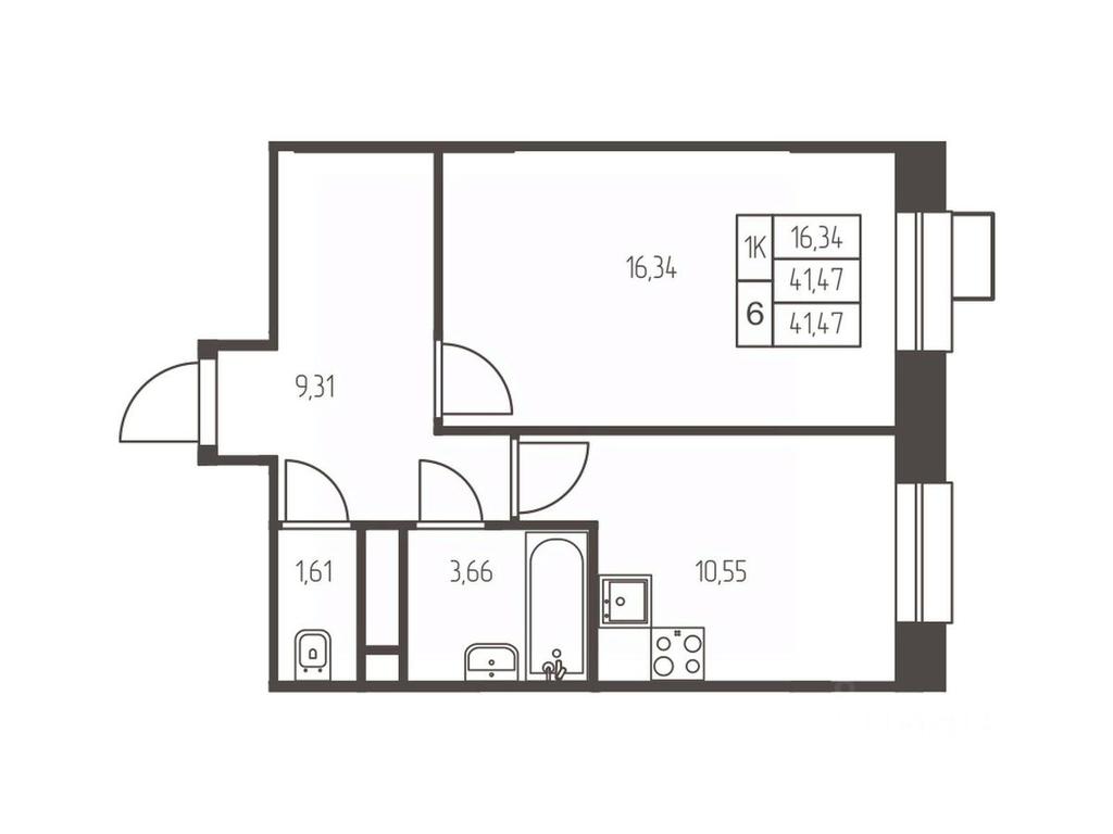 Apartment Sale, 41.5 sq. m. at Novaya Ivanteevka, Zavodskaya ulitsa, Ivanteyevka, Pshkinskiy Urban District, Moscow Region, Russia #1