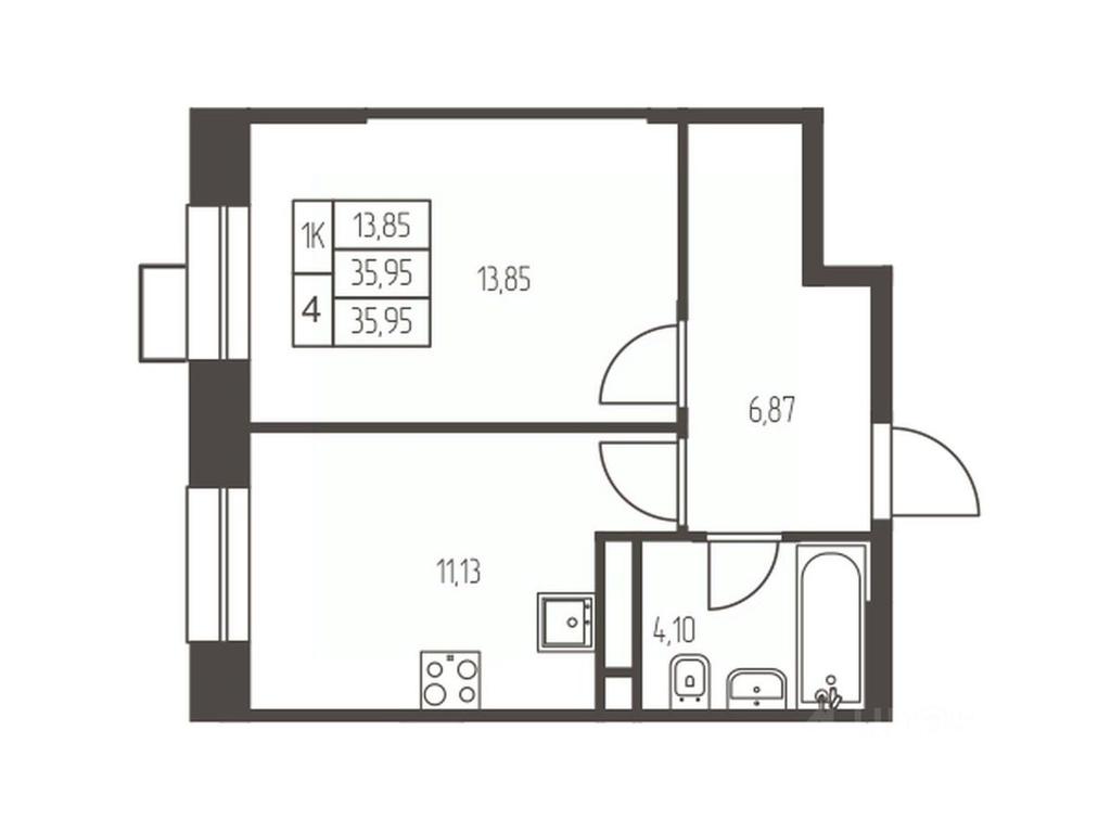 Apartment Sale, 36 sq. m. at Novaya Ivanteevka, Zavodskaya ulitsa, Ivanteyevka, Pshkinskiy Urban District, Moscow Region, Russia #1