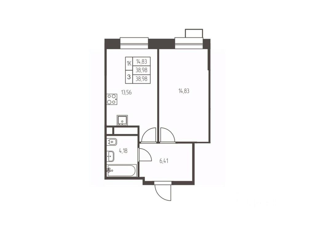 Apartment Sale, 39平方米 at Novaya Ivanteevka, Zavodskaya ulitsa, Ivanteyevka, Pshkinskiy Urban District, Moscow Region, Russia #1