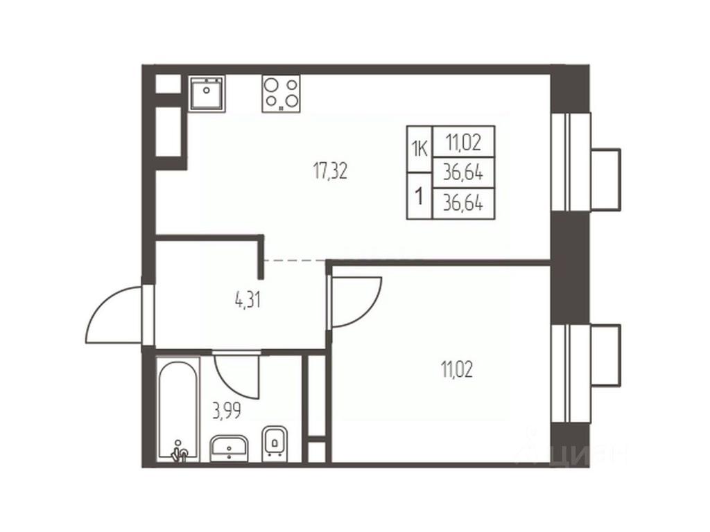 Apartment Sale, 36.6 sq. m. at Novaya Ivanteevka, Zavodskaya ulitsa, Ivanteyevka, Pshkinskiy Urban District, Moscow Region, Russia #1