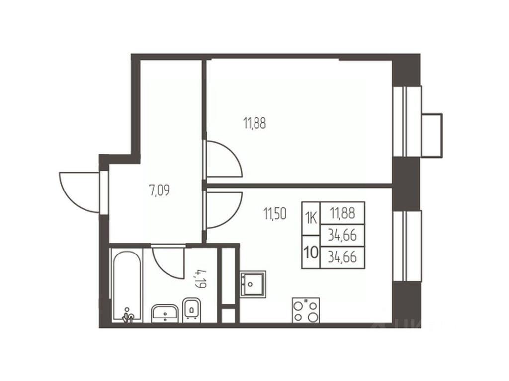 Apartment Sale, 34.7 sq. m. at Novaya Ivanteevka, Zavodskaya ulitsa, Ivanteyevka, Pshkinskiy Urban District, Moscow Region, Russia #1