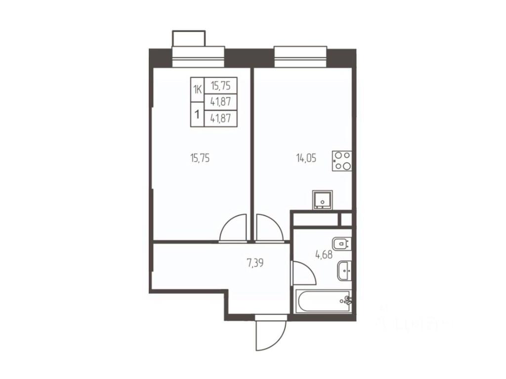 Apartment Sale, 41.9 sq. m. at Novaya Ivanteevka, Zavodskaya ulitsa, Ivanteyevka, Pshkinskiy Urban District, Moscow Region, Russia #1