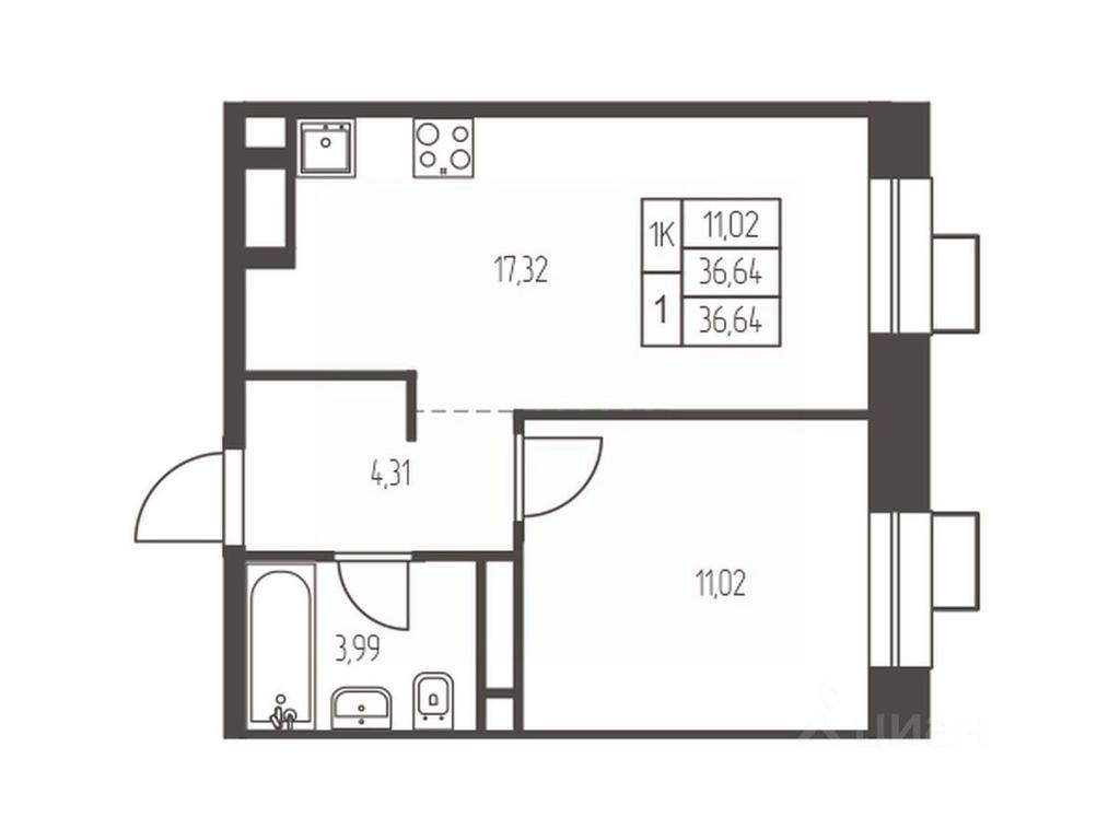 Apartment Sale, 36.6 sq. m. at Novaya Ivanteevka, Zavodskaya ulitsa, Ivanteyevka, Pshkinskiy Urban District, Moscow Region, Russia #1