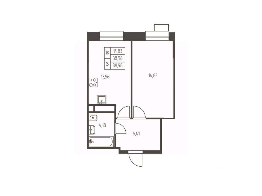 Apartment Sale, 39平方米 at Novaya Ivanteevka, Zavodskaya ulitsa, Ivanteyevka, Pshkinskiy Urban District, Moscow Region, Russia #1