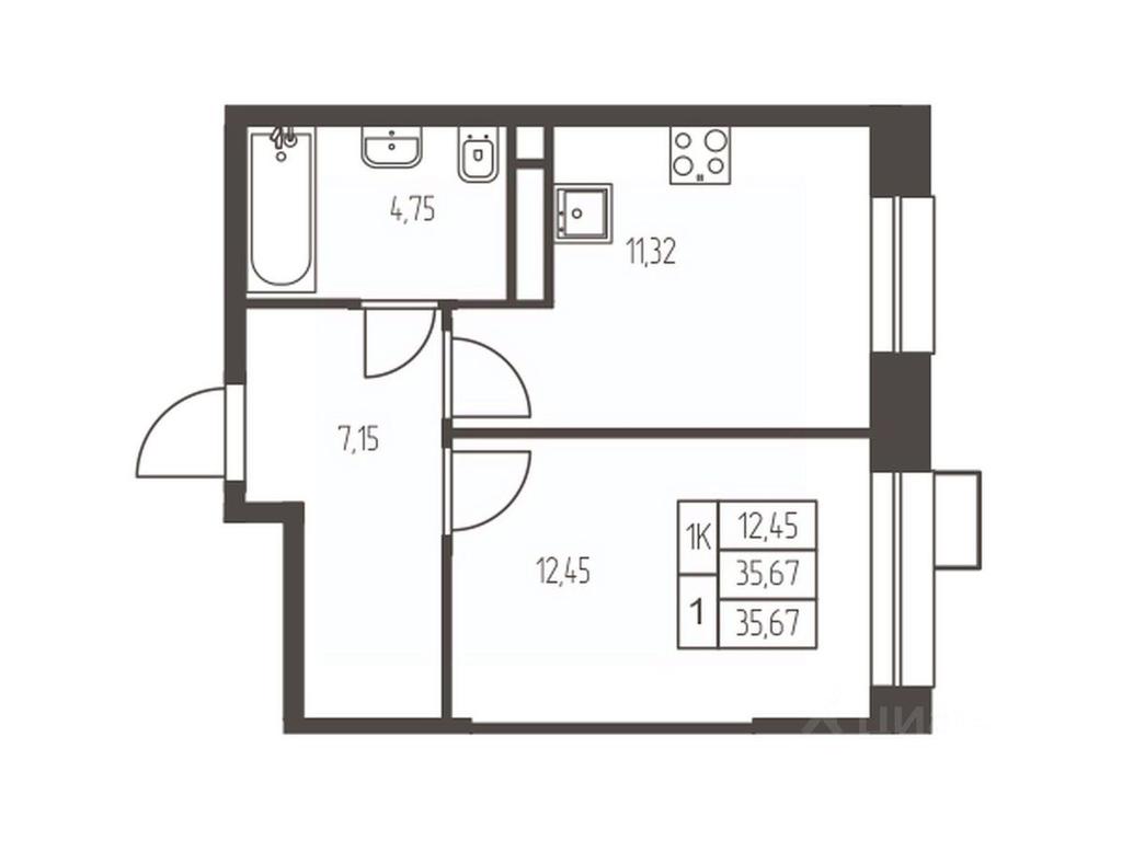 Apartment Sale, 35.7 sq. m. at Novaya Ivanteevka, Zavodskaya ulitsa, Ivanteyevka, Pshkinskiy Urban District, Moscow Region, Russia #1