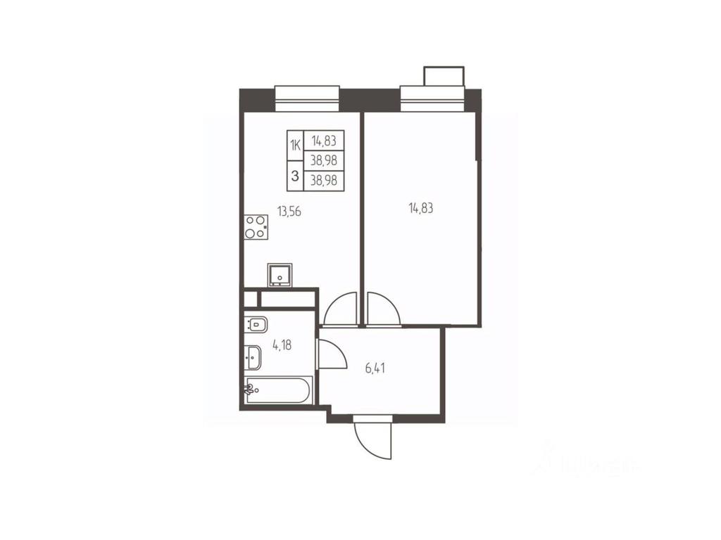 Apartment Sale, 39 sq. m. at Novaya Ivanteevka, Zavodskaya ulitsa, Ivanteyevka, Pshkinskiy Urban District, Moscow Region, Russia #1