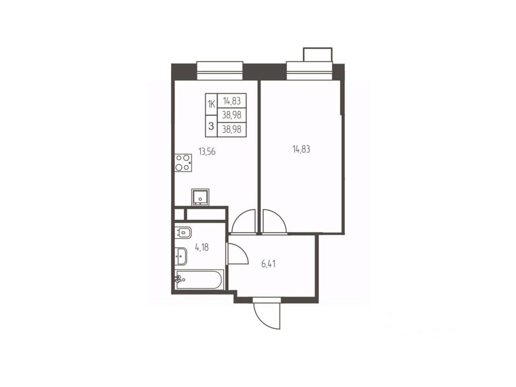 Apartment Sale, 39平方米 at Novaya Ivanteevka, Zavodskaya ulitsa, Ivanteyevka, Pshkinskiy Urban District, Moscow Region, Russia #1