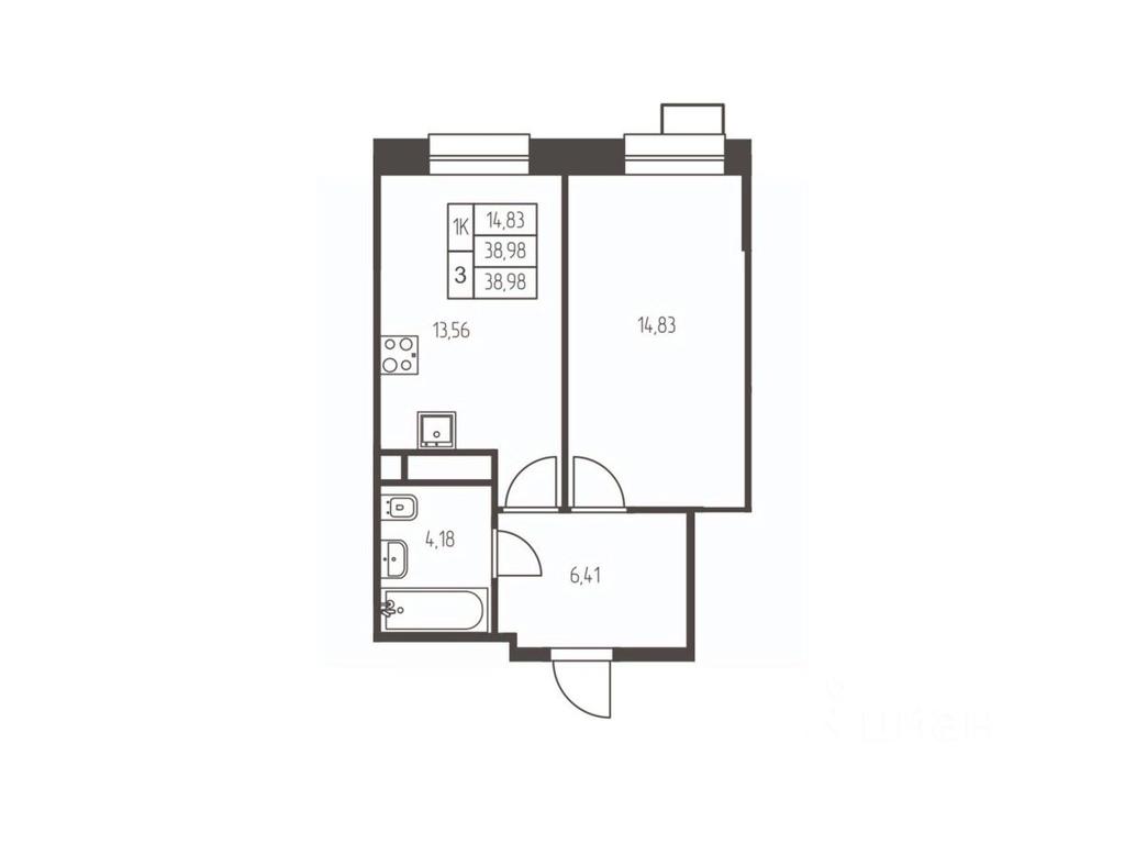 Apartment Sale, 39 sq. m. at Novaya Ivanteevka, Zavodskaya ulitsa, Ivanteyevka, Pshkinskiy Urban District, Moscow Region, Russia #1
