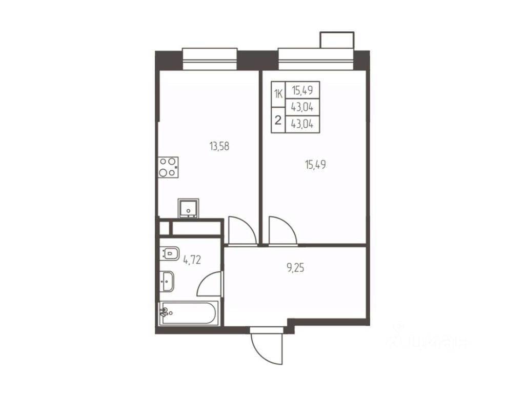Apartment Sale, 43 sq. m. at Novaya Ivanteevka, Zavodskaya ulitsa, Ivanteyevka, Pshkinskiy Urban District, Moscow Region, Russia #1