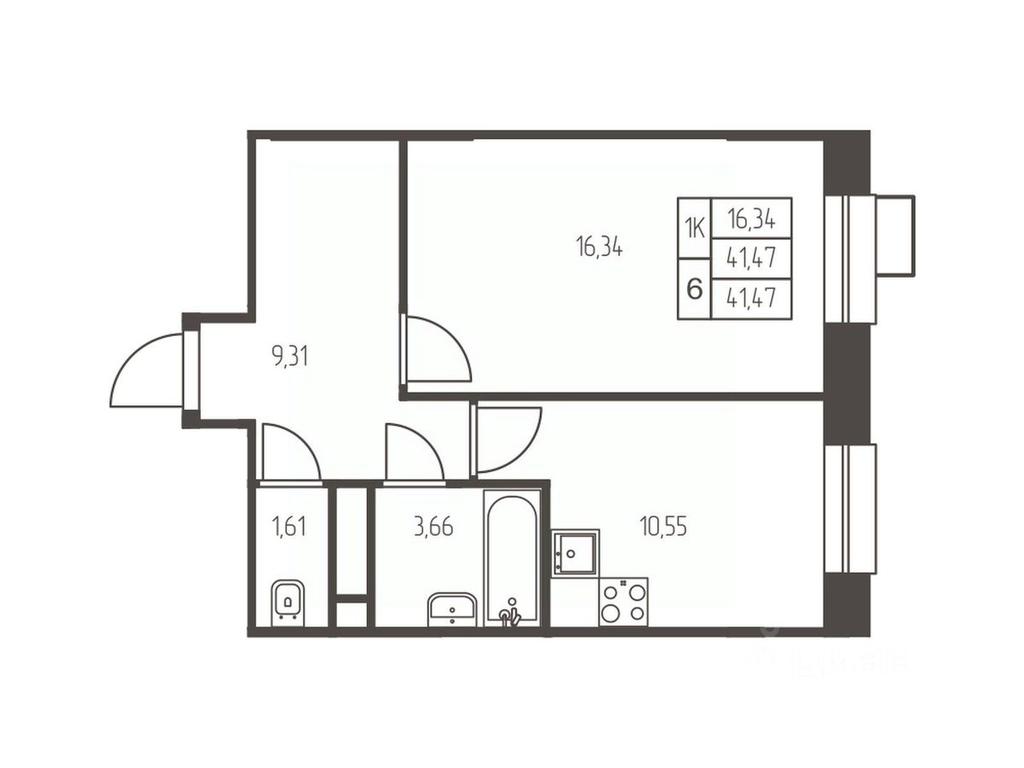 Apartment Sale, 41.5 sq. m. at Novaya Ivanteevka, Zavodskaya ulitsa, Ivanteyevka, Pshkinskiy Urban District, Moscow Region, Russia #1