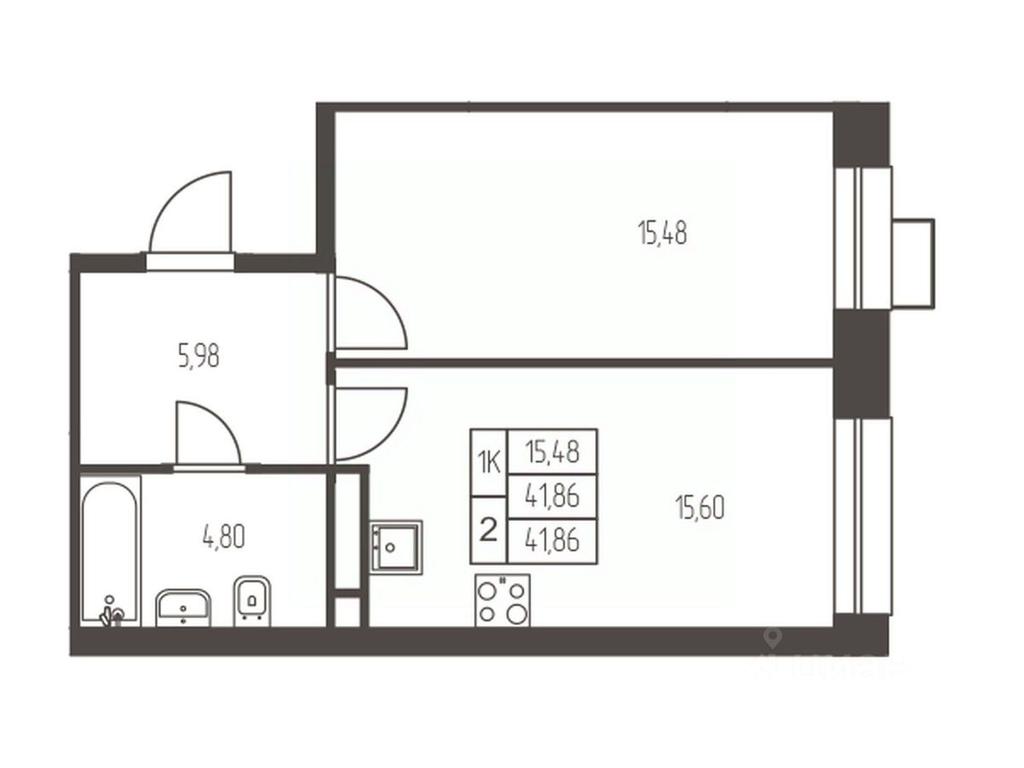 Apartment Sale, 41.9 sq. m. at Novaya Ivanteevka, Zavodskaya ulitsa, Ivanteyevka, Pshkinskiy Urban District, Moscow Region, Russia #1