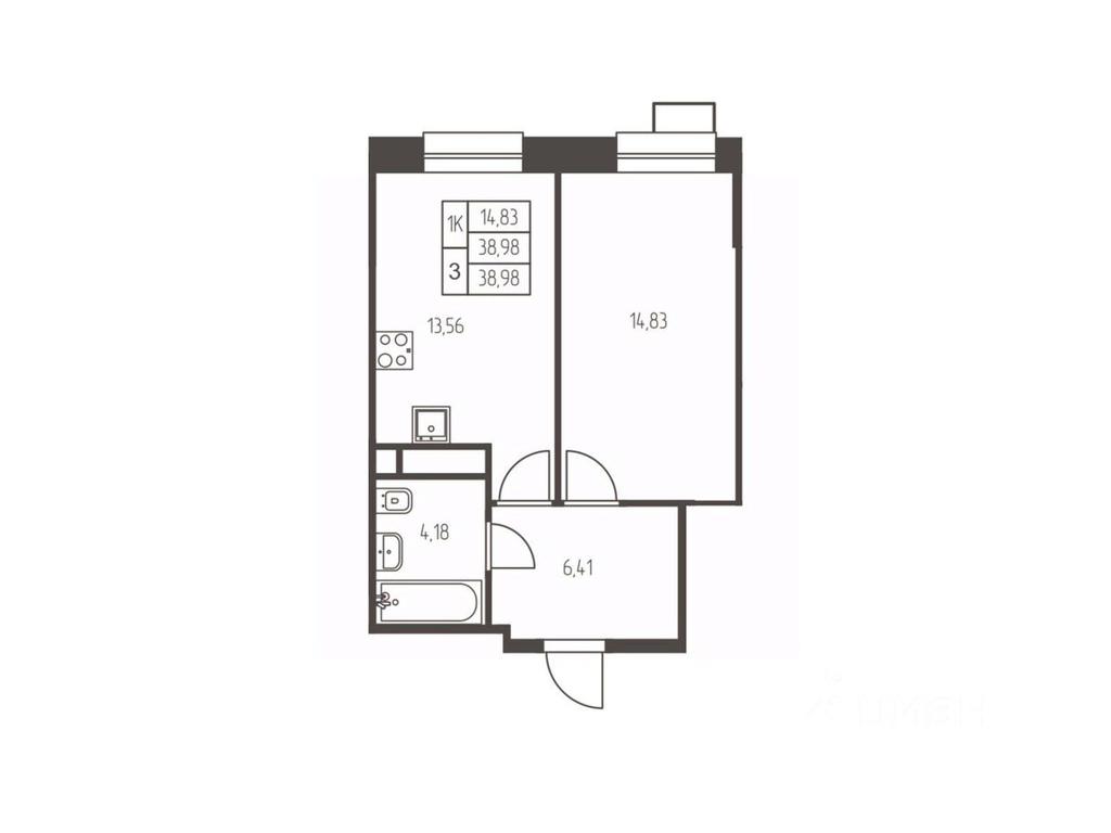 Apartment Sale, 39 sq. m. at Novaya Ivanteevka, Zavodskaya ulitsa, Ivanteyevka, Pshkinskiy Urban District, Moscow Region, Russia #1