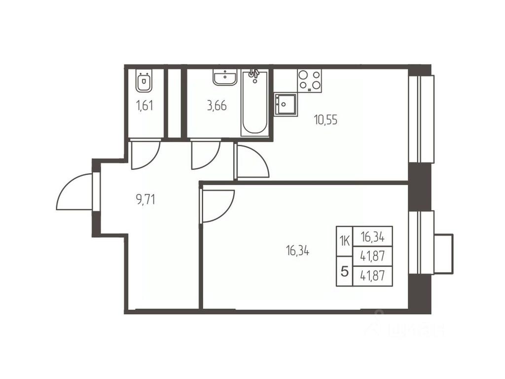 Apartment Sale, 41.9 sq. m. at Novaya Ivanteevka, Zavodskaya ulitsa, Ivanteyevka, Pshkinskiy Urban District, Moscow Region, Russia #1