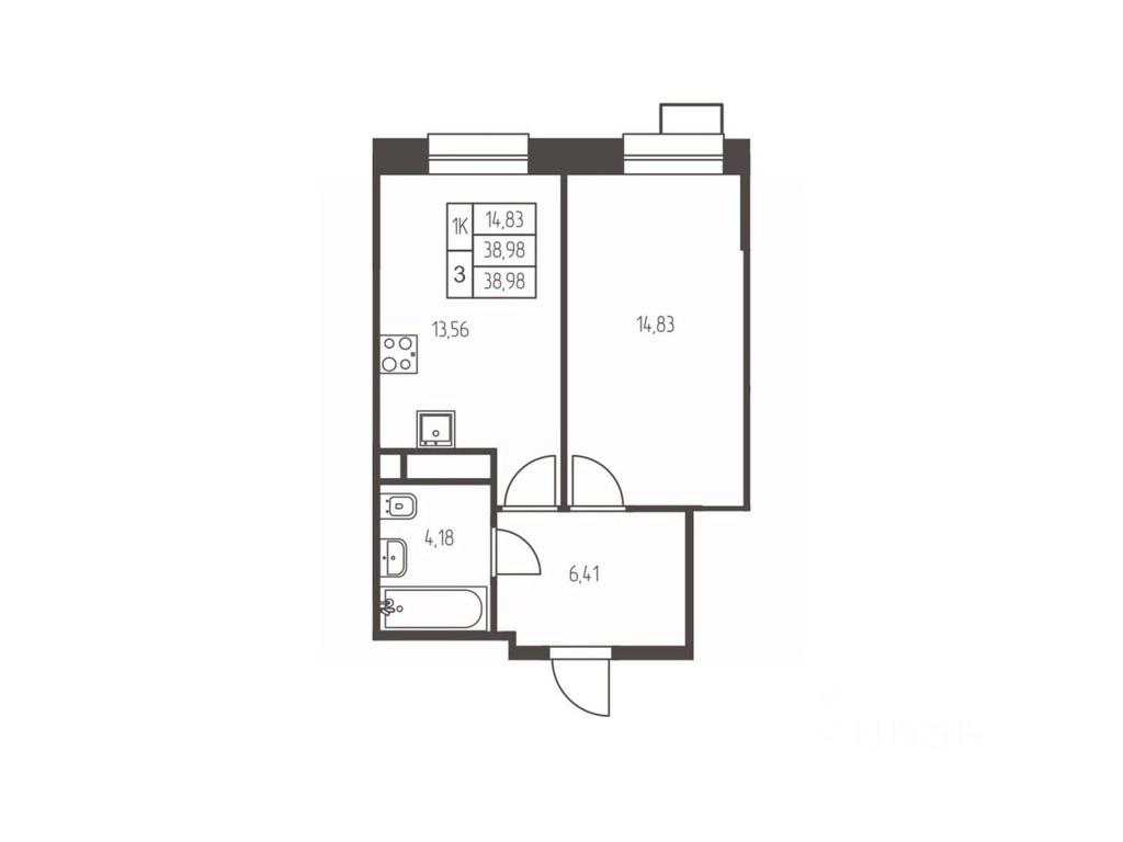 Apartment Sale, 39 sq. m. at Novaya Ivanteevka, Zavodskaya ulitsa, Ivanteyevka, Pshkinskiy Urban District, Moscow Region, Russia #1