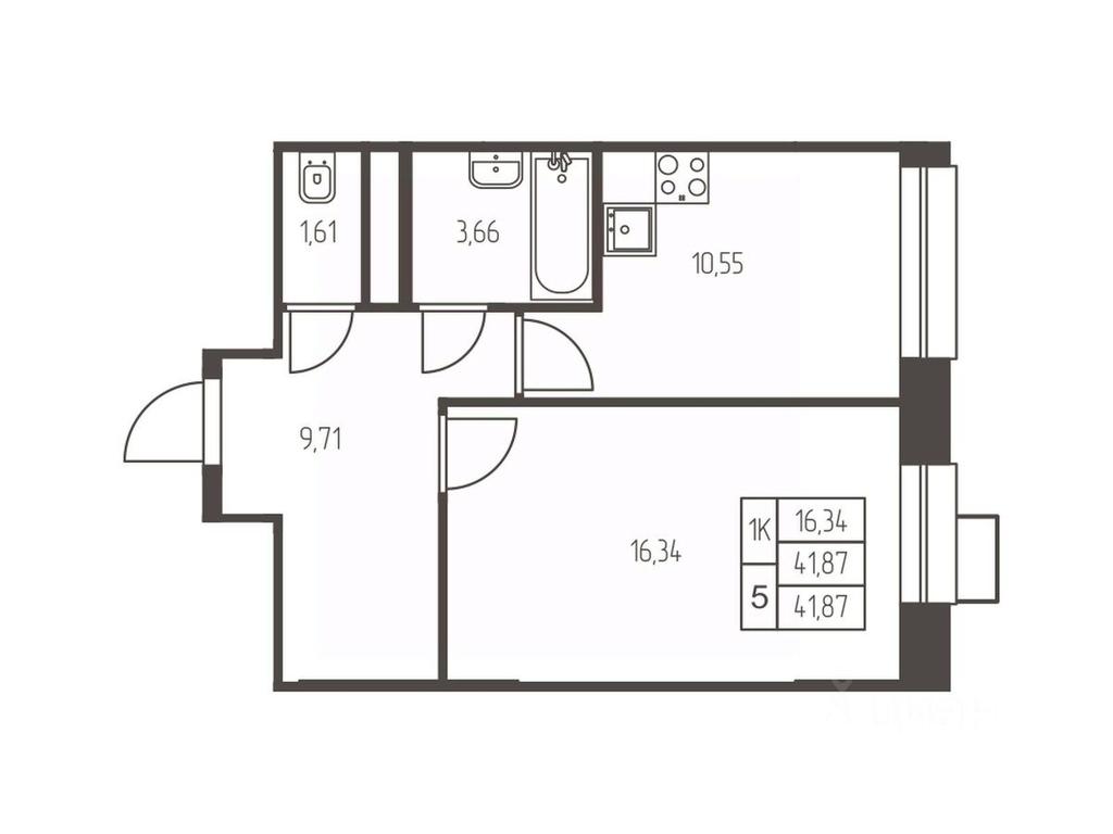Продажа квартиры, 41,9 м² в ЖК «Новая Ивантеевка», Заводская улица, Ивантеевка, городской округ Пушкинский, Московская область, Россия #1