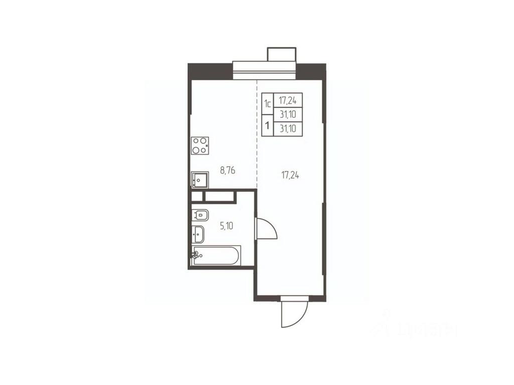 Apartment Sale, 31.1平方米 at Novaya Ivanteevka, Zavodskaya ulitsa, Ivanteyevka, Pshkinskiy Urban District, Moscow Region, Russia #1