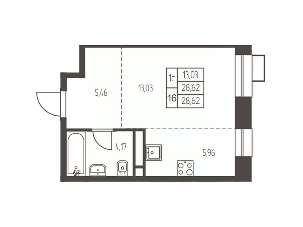Apartment Sale, 28.6 sq. m. at Novaya Ivanteevka, Zavodskaya ulitsa, Ivanteyevka, Pshkinskiy Urban District, Moscow Region, Russia #1