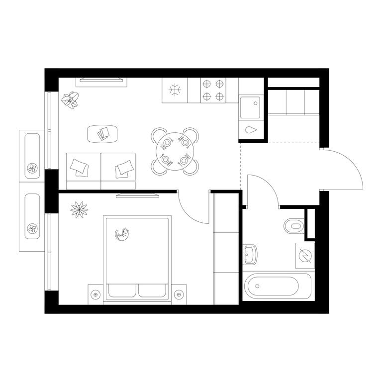 1-BD Apartment Sale, 30.8 sq. m. at Salarevo Park, Salaryevskaya Street, 8к1, Moskovskiy Settlement, Moscow, Russia #1