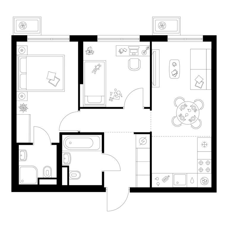 2-BD Apartment Sale, 47.7平方米 at Kavkazskiy Bulvar 51, Kavkazsky Boulevard, 51с3, Moscow, Russia #1 2-BD Apartment Sale, 47.7平方米 at Kavkazskiy Bulvar 51, Kavkazsky Boulevard, 51с3, Moscow, Russia #1