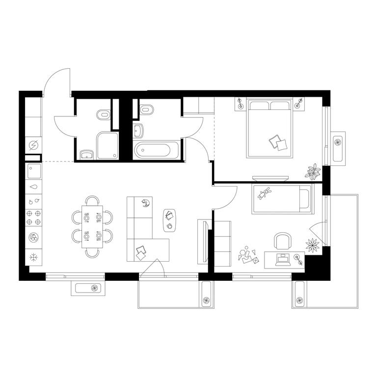 2-BD Apartment Sale, 63.2 sq. m. at Altufevskoe 53, Алтуфьевское шоссе, 53с11, Москва, Россия #1