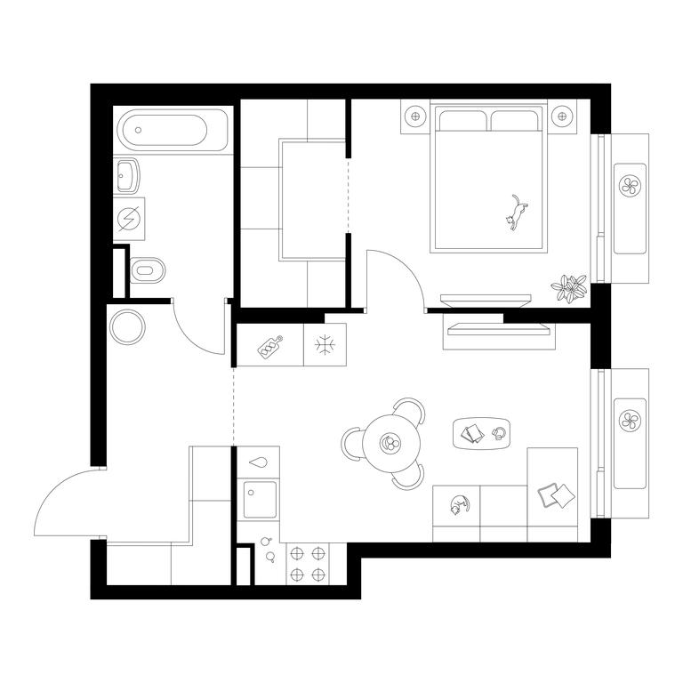 1-BD Apartment Sale, 42 sq. m. at Altufevskoe 53, Алтуфьевское шоссе, 53с11, Москва, Россия #1 1-BD Apartment Sale, 42 sq. m. at Altufevskoe 53, Алтуфьевское шоссе, 53с11, Москва, Россия #1
