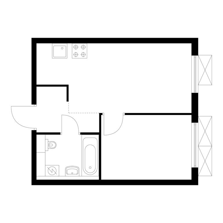 1-BD Apartment Sale, 32.3 sq. m. at Ilinskie Luga, Zapovednaya Street, 1, posyolok Ilyinskoye-Usovo, Krasnogorsk City District, Moscow Region, Russia #1