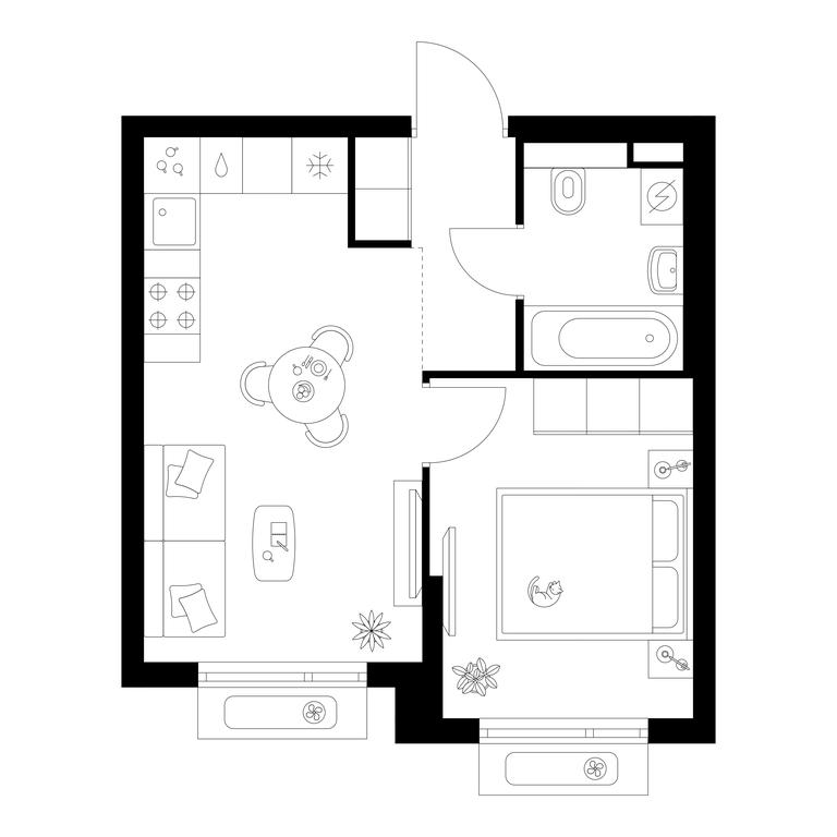 1-BD Apartment Sale, 32.7 sq. m. at Salarevo Park, Salaryevskaya Street, 8к1, Moskovskiy Settlement, Moscow, Russia #1 1-BD Apartment Sale, 32.7 sq. m. at Salarevo Park, Salaryevskaya Street, 8к1, Moskovskiy Settlement, Moscow, Russia #1